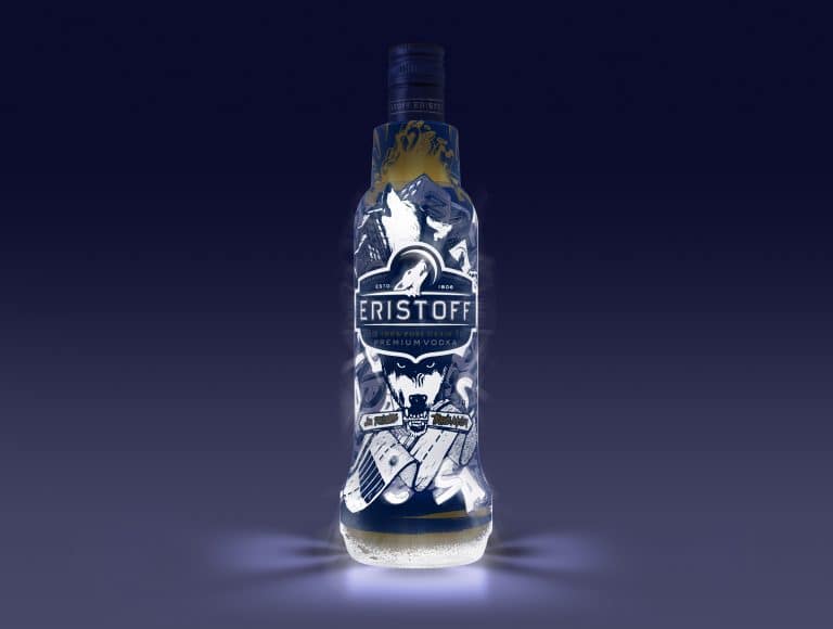 Une bouteille design et illuminée by Eristoff