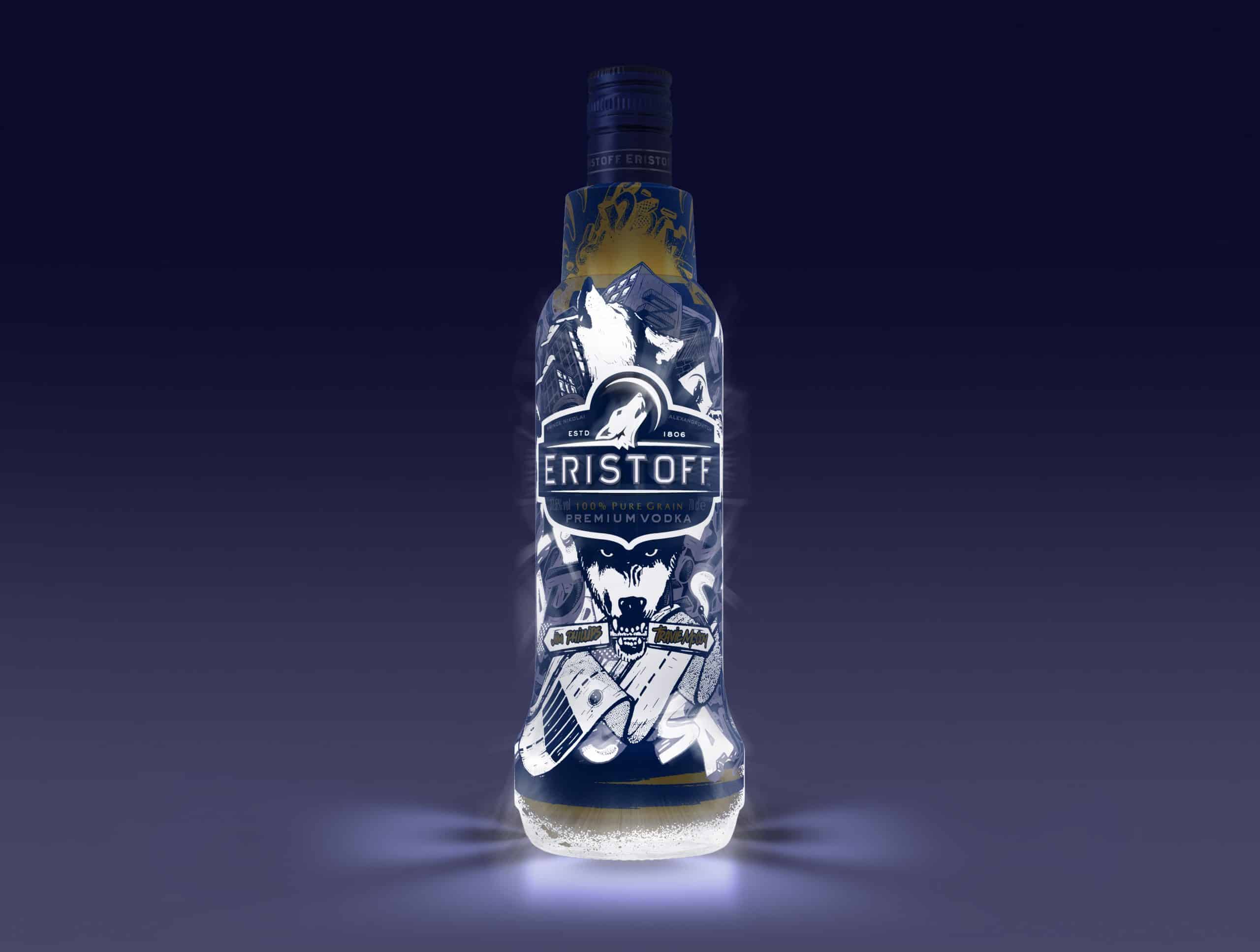 Une bouteille design et illuminée by Eristoff